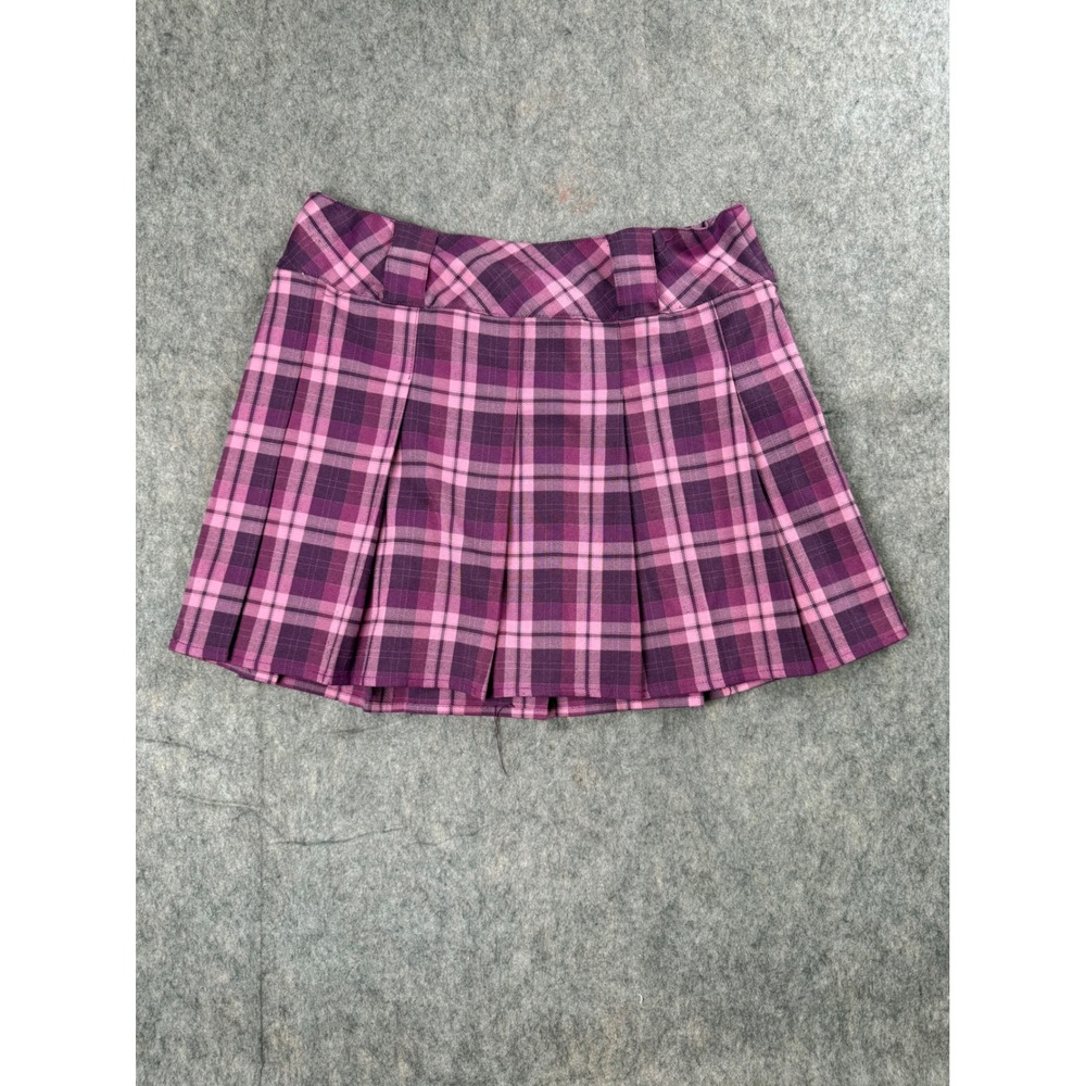 Wild Fable Pleated Mini Skirt Womens M Purple Plaid Y2K Preppy Grunge Festival